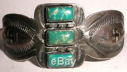 Bracelet Turquoise Vintage Navajo En Argent Sterling
