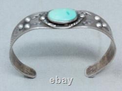 Bracelet Vintage Classique Fred Harvey Navajo en Argent Sterling et Turquoise JC0008