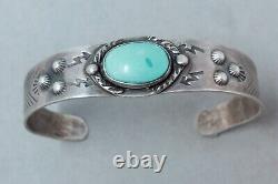 Bracelet Vintage Classique Fred Harvey Navajo en Argent Sterling et Turquoise JC0008