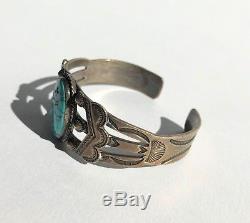 Bracelet Vintage Fred Harvey Era En Argent Et Turquoise