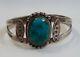 Bracelet Vintage Indien Navajo En Argent Turquoise Et Turquoise D'époque Fred Harvey Époque
