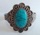 Bracelet Vintage En Argent Et Turquoise De L'Ère Fred Harvey Navajo De Grande Taille