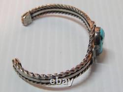 Bracelet en argent sterling Turquoise Navajo Vintage / Antique Fred Harvey agréable