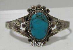 Bracelet en argent sterling Vintage Native American FRED HARVEY Turquoise