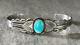 Bracelet En Argent Sterling Turquoise Navajo De L'époque Vintage De Fred Harvey