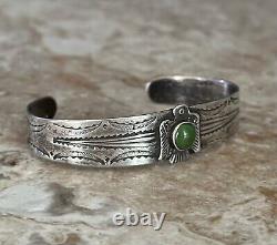 Bracelet en argent sterling turquoise Thunderbird FRED HARVEY amérindien