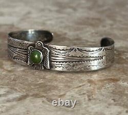 Bracelet en argent sterling turquoise Thunderbird FRED HARVEY amérindien