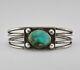 Bracelet Jonc à Quatre Tiges En Argent Sterling Navajo Vtg Fred Harvey Royston Turquoise