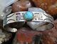 Bracelet Manchette Navajo De L'ère Vintage Fred Harvey Avec Des Tourbillons En Turquoise Pour Petit Poignet