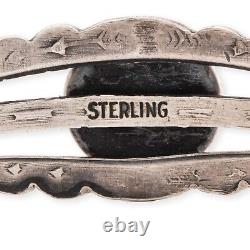 Bracelet manchette en argent Sterling de l'époque Native Fred Harvey avec flèche turquoise et tige de maïs - 5,75.