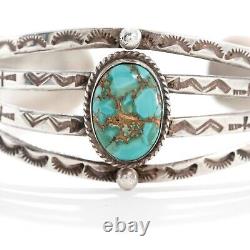 Bracelet manchette en argent de monnaie Fred Harvey à flèche en turquoise et en argent de serpent nouveauté Arrow