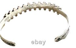 Bracelet manchette en argent sterling et turquoise de l'époque Fred Harvey de Zuni Snake Eye 6.5'