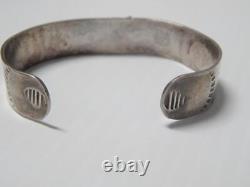 Dans Les Années 1930, Vintage Navajo Fred Harvey Sterling Silver Turquoisecuff Bracelet Nice