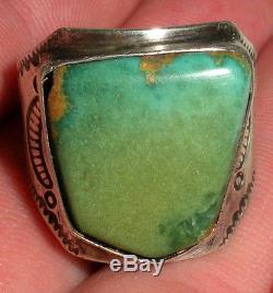 Datée 1936 Fred Harvey Cerillos Turquoise Ring Thunderbird Argent Navajo Vafo