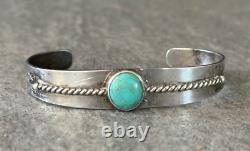 ÈRE DE FRED HARVEY Vieux bracelet manchette en argent sterling turquoise Navajo Thunderbird
