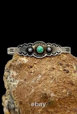 Early Bell Fred Harvey Sud-ouest Sterling Naturel Turquoise Cuff Bracelet 6
