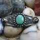 Époque Vintage Fred Harvey Navajo Turquoise Pin Brooch Satellite Raindrops Stamped