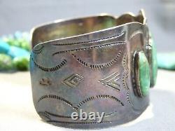 Ère Fred Harvey - Bracelet en argent sterling avec pierre précieuse du désert NAVAJO CERRILLOS TURQUOISE