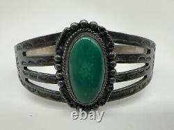 Ère Fred Harvey Navajo Bracelet Manchette en Argent Sterling Turquoise 28,7g #rdo