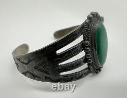 Ère Fred Harvey Navajo Bracelet Manchette en Argent Sterling Turquoise 28,7g #rdo