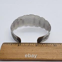 Ère de Fred Harvey Bracelet en argent sterling Navajo Cerillos Turquoise Row 6.75