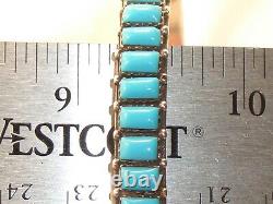 Estate Sterling Argent Turquoise Bangle Bracelet Native American Fred Harvey Era