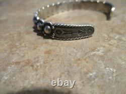 Excellent Vieux Fred Harvey Era Navajo Argent Sterling Small Dome Row Bracelet