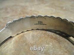 Exceptionnel Old Fred Harvey Era Navajo Indian Handmade Coin Silver Dome Bracelet