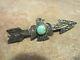 Extra Vieux Fred Harvey Era Navajo Argent Sterling Turquoise Thunderbird Arrow Pin