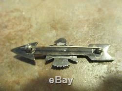 Extra Vieux Fred Harvey Era Navajo Argent Sterling Turquoise Thunderbird Arrow Pin