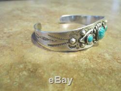 Fine Old Fred Harvey Era Navajo Argent Turquoise Arrowhead Bracelet