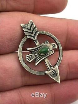 Fred Harvey Argent Broche Turquoise Arrow