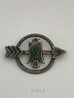 Fred Harvey Argent Broche Turquoise Arrow