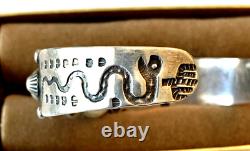 Fred Harvey Époque Navajo Bracelet en argent sterling dôme ancien non signé