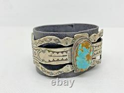 Fred Harvey Era Native American Navajo #8 Bracelet Turquoise & Argent