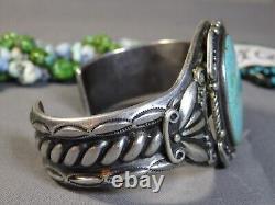 Fred Harvey Era Navajo Grdaaa #8 Turquoise Sterling Argent 85g Cuff Bracelet