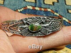 Fred Harvey Era Navajo Sterling Silver Turquoise Bracelet