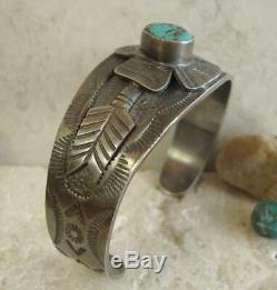 Fred Harvey Era Navajo Sterling Silver Turquoise Thunderbird Bracelet