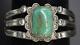 Fred Harvey Era Vintage Navajo Turquoise & Bracelet Manchette Argent