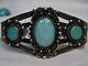 Fred Harvey Era Zuni Crow Naturel Springs Turquoise Sterling Manymoons Cuff