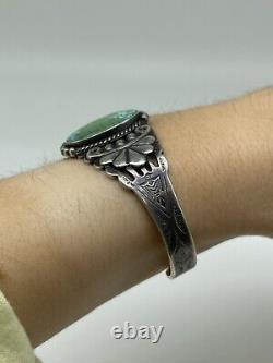 Fred Harvey Ère Amérindienne Sterling Argent Turquoise Bracelet Bracelet J22-339