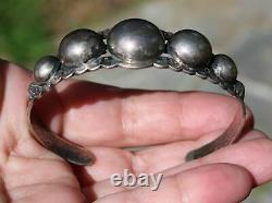 Fred Harvey Sterling Argent Vieux Pawn Navajo Thunderbird Stamped Cuff Bracelet