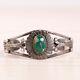Fred Harvey Sterling Green Turquoise Whirling Log Timbres Cuff 6.75 À Réparer