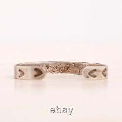 Fred Harvey Sterling Silver Whirling Logs Flèches Timbres Baby Cuff Bracelet 5