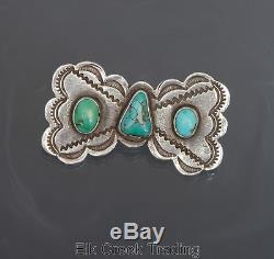 Incredible Vintage Navajo Pin Fred Harvey Style, Turquoise Et Argent Sterling