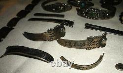 LOT de bracelets en argent sterling avec turquoise de l'ère Fred Harvey de style Navajo vintage