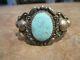 Majestic Vieux Fred Harvey Era Navajo Sterling Turquoise Concho Dome Bracelet