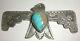 Navajo Old Fred Gage Harvey Era Sterling Argent Thunderbird Turquoise Broche