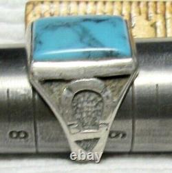 Navajo Turquoise Sterling Silver Horseshoe Ring Fred Harvey Era Native Américaine