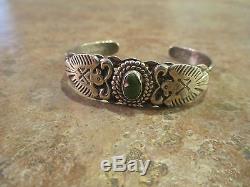 Old Fred Harvey Argent Sterling Cerrillos Turquoise Peyote Bracelet Thunderbird